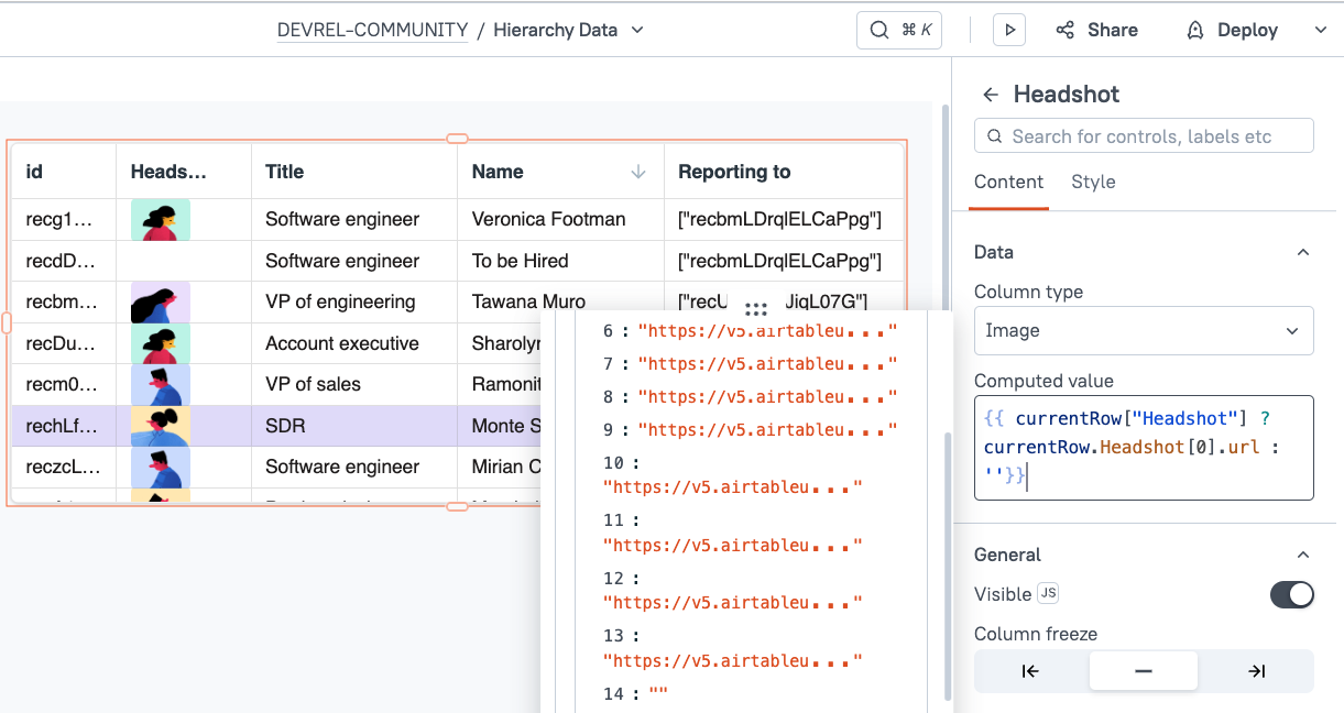 Generating an Organizational Chart From Airtable Data Appsmith